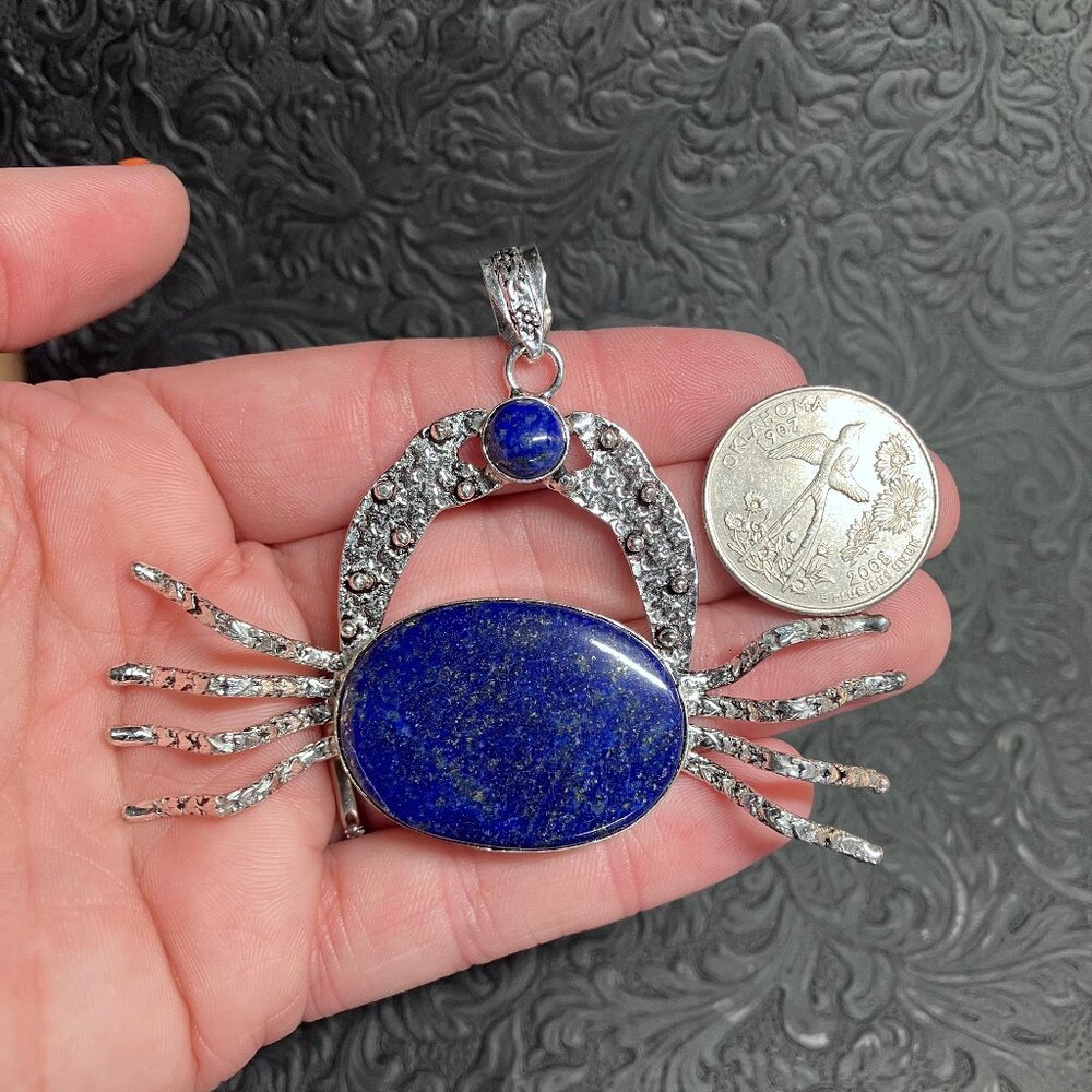 Cancer Crab Zodiac Astrology Lapis Lazuli Pendant Stone Crystal Jewelry Ornament - Picture 7 of 7